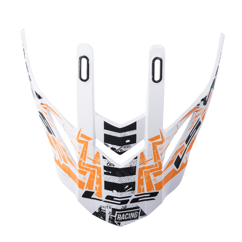 LS2 MX437 PEAK GLITCH WHITE BLACK ORANGE