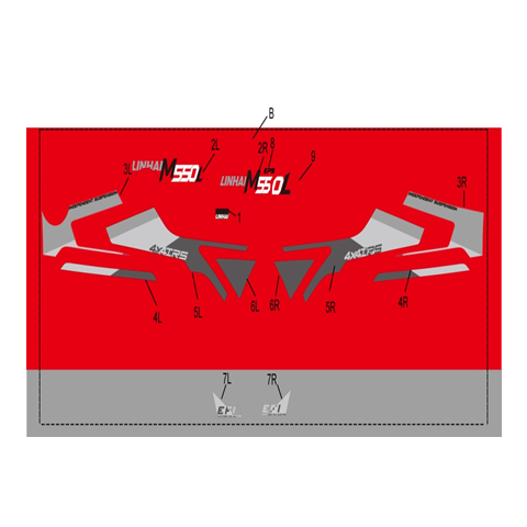 KOMPLETNÍ POLEPY - LINHAI LOGO (RED PLASTIC) M550L