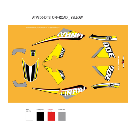 KOMPLETNÍ POLEPY - LINHAI LOGO (YELLOW PLASTIC) 300