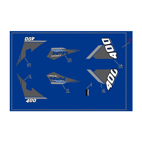 KOMPLETNÍ POLEPY - LINHAI LOGO (BLUE PLASTIC) 400