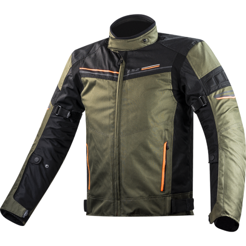 LS2 SHADOW MAN JACKET KHAKI BLACK H-V ORANGE M