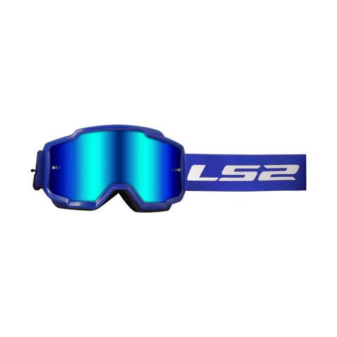 LS2 CHARGER GOGGLE BLUE WITH IRIDIUM VISOR