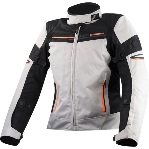 LS2 SHADOW LADY JACKET LIGHT GREY BLACK ORANGE S