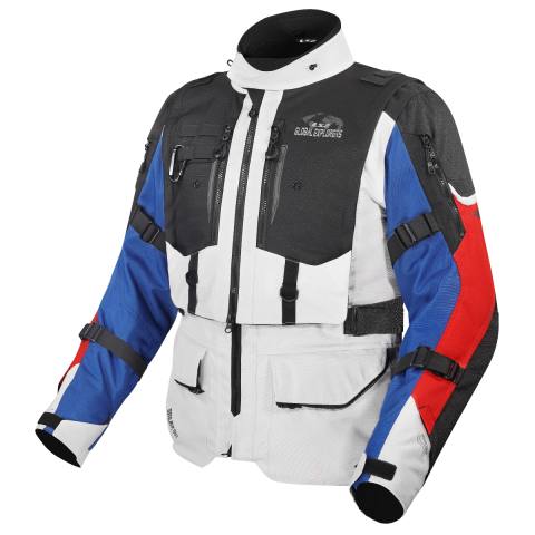 LS2 BREAKOUT MAN JACKET GREY BLUE RED 4XL