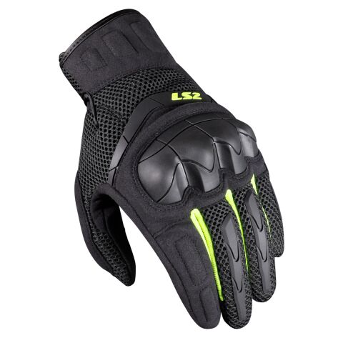 LS2 KUBRA MAN GLOVES ANTHRACITE H-V YELLOW M