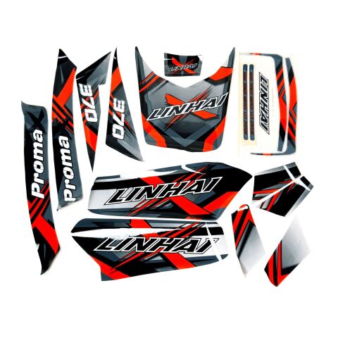 STICKER SET FOR ATV370 PROMAX (LINHAI STANDARD) (USED FOR BLACK PLASTIC PARTS)