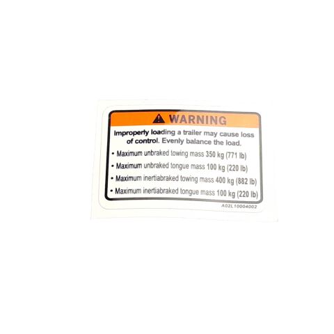 TOWING WARNING LABEL