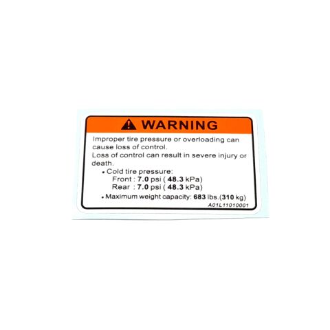 TIRE PRESSURE LABEL