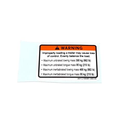 TOWING LABEL, SHORT