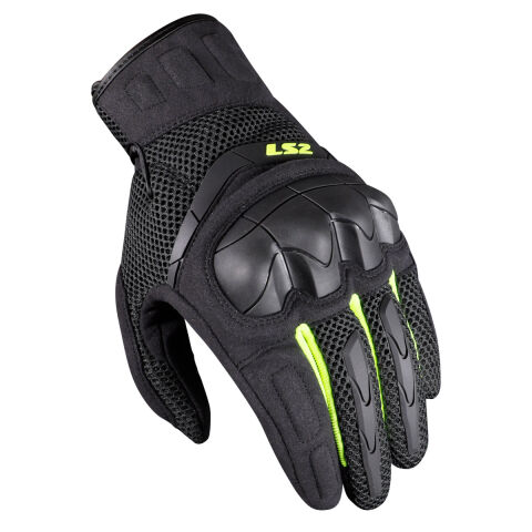 LS2 KUBRA MAN GLOVES ANTHRACITE H-V YELLOW