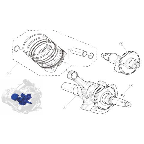 CRANKSHAFT BALANCESHAFT AND PISTON GROUP