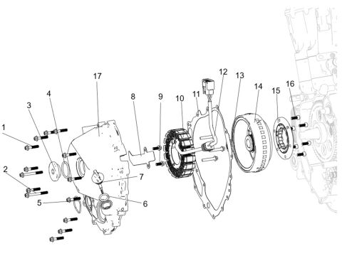 Left crankcase cover.