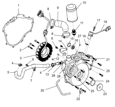 Left crankcase cover sub-assembly