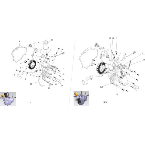 Left crankcase cover sub-assembly