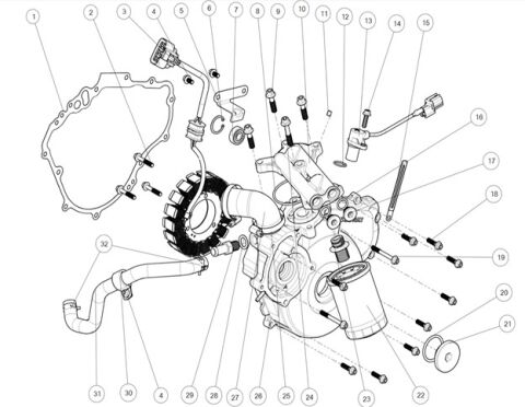Left crankcase cover sub-assembly.