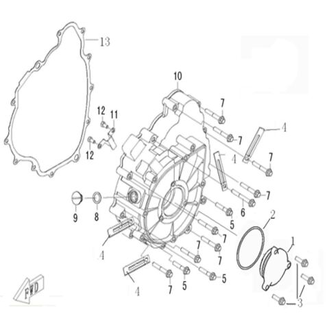 LEFT CRANKCASE COVER (NEW MODEL)