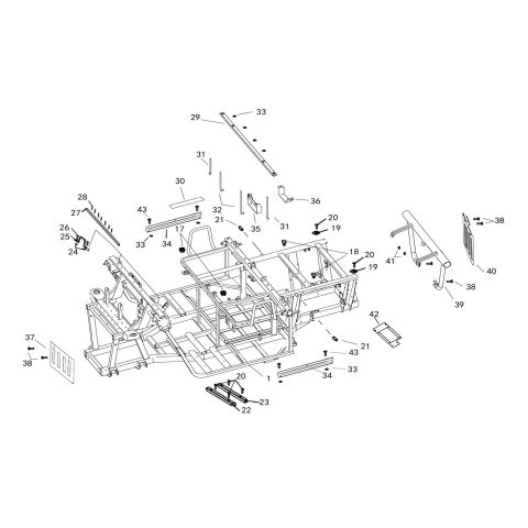 FRAME  (LONG BENCH SEAT,  REAR DIFFER  AXL ASSY STYLE)