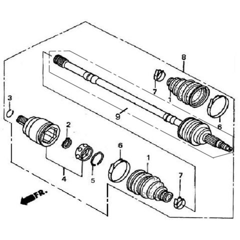 FRONT LEFT DRIVE AXLE  (FOR 4WD)
