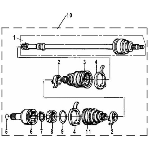 REAR LEFT DRIVE AXLE（EURO 4）