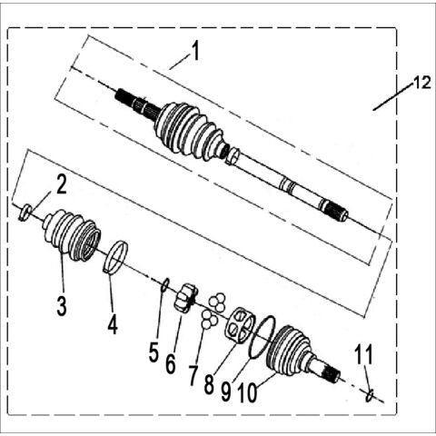 REAR RIGHT DRIVE AXLE  (XL)