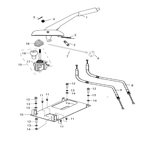 AUXILIARY BRAKE AND SHIFT ROD  (DOUBLE SEAT STYLE)