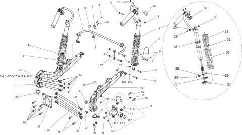 REAR SUSPENSION ASSEMBLY (NARROW VEHICLE VERSION)