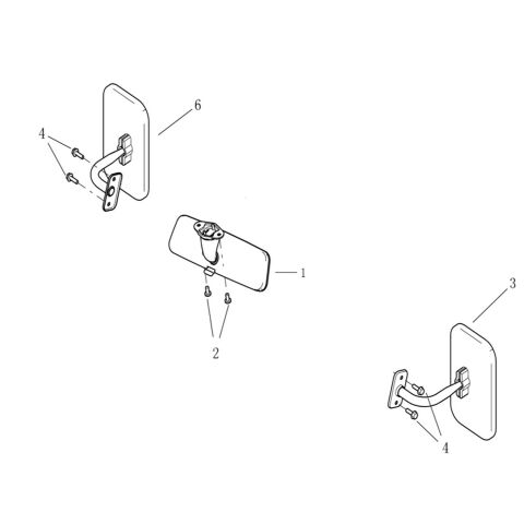 REAR VIEW MIRROR ASSY  (NEW FACE,  LONG BENCH SEAT)