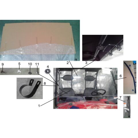 OPTION  (THE WINDSHIELD COMPONENTS)  (OLD FACE FOR DOUBLE SEATS AND LONG BENCH SEAT)
