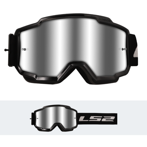 LS2 CHARGER GOGGLE BLACK WITH SILVER VISOR