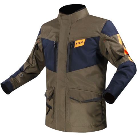 LS2 METROPOLIS EVO MAN JACKET KHAKI BLUE ORANGE