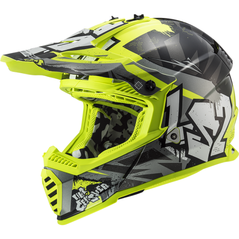 LS2 MX437 FAST EVO CRUSHER BLACK H-V YELLOW