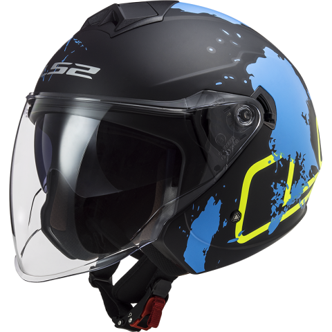 LS2 OF573 TWISTER II XOVER MATT BLACK BLUE