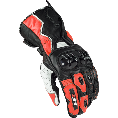 LS2 SWIFT RACING GLOVES BLACK WHITE RED L