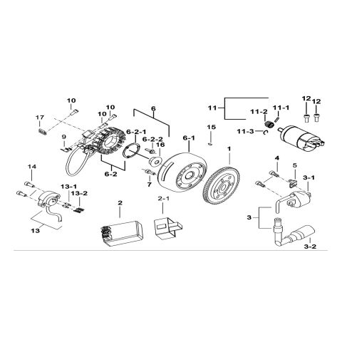 MOTOR STARTING、FLYWHEEL MAGNETO、C.D.I.