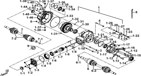 REAR DIFFERENTIAL ASSY.(FOR WHEEL BRAKE)