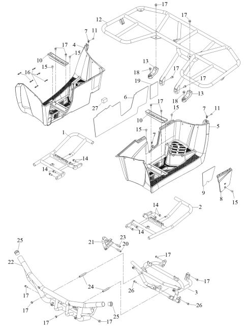 FOOTREST / FRONT BUMPER/ REAR HAND GRIP