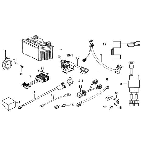 BATTERY、HORN、RELAY、RECTIFIER