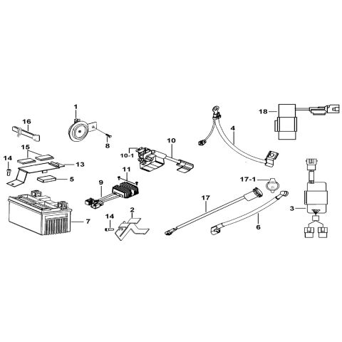 BATTERY、HORN、RELAY、RECTIFIER