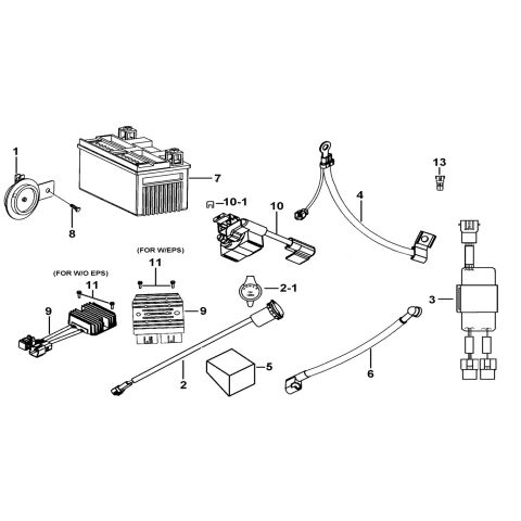 BATTERY、HORN、RELAY、RECTIFIER