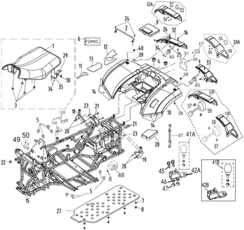 REAR FENDERS AND FRAM (HOMOLOGATED T3 REAR LIGHTS)