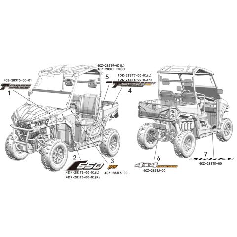 DECORATIVE STICKERS (FOR RED, BLUE, SAND, GREEN, GREY PLASTIC PARTS)