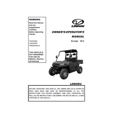 OWNER'S MANUAL (FOR LH80DU)