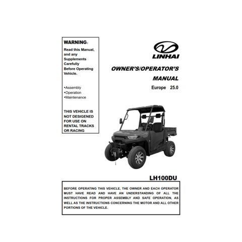 OWNER'S MANUAL (FOR LH100DU)