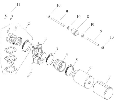Air Cleaner, Reed Valve, Carburetor