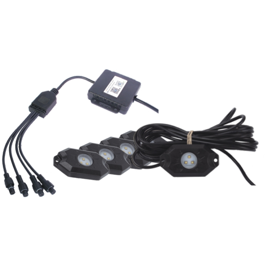 SHARK LED Light, RGB, Multi-Color, Bluetooth Control, 4 pcs Set