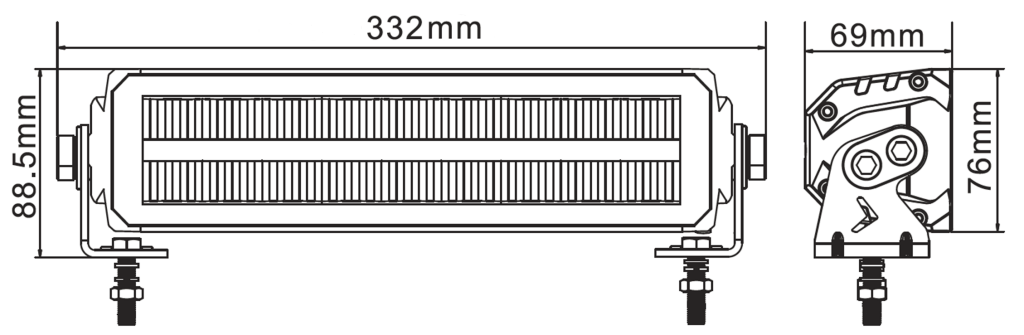 SHARK LED Light Bar EU homologated OSRAM 12", 60W