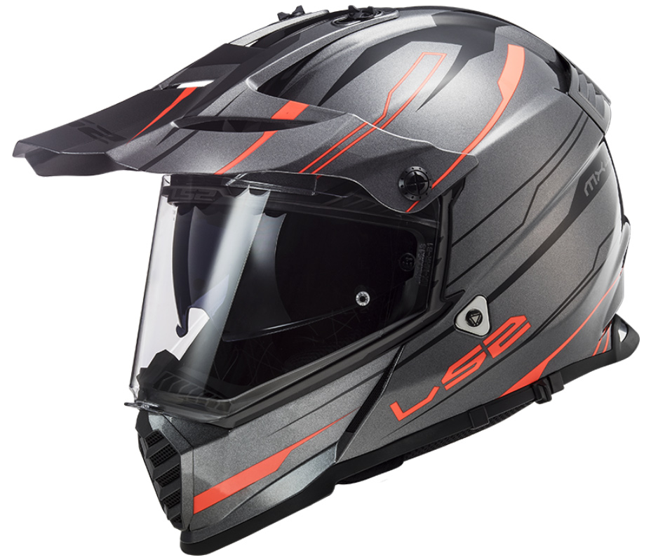LS2 MX436 PIONEER EVO KNIGHT TITANIUM ORANGE XS
