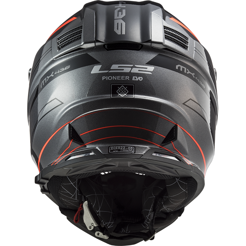 LS2 MX436 PIONEER EVO KNIGHT TITANIUM ORANGE XS