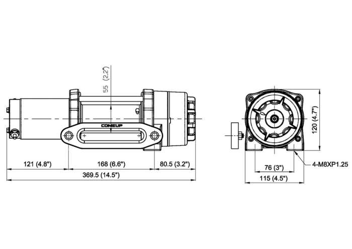 COMEUP Cub 4s 12V STD, 4000lbs, synthetic rope